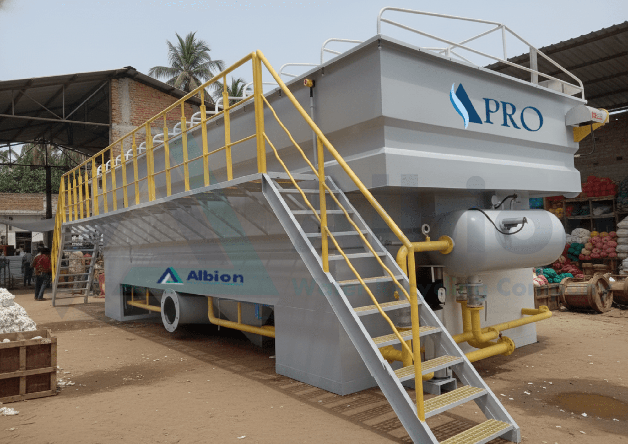 Advanced Albion 350 KLD A-Pro DAF unit engineered for large-scale textile effluent clarification in Surat.