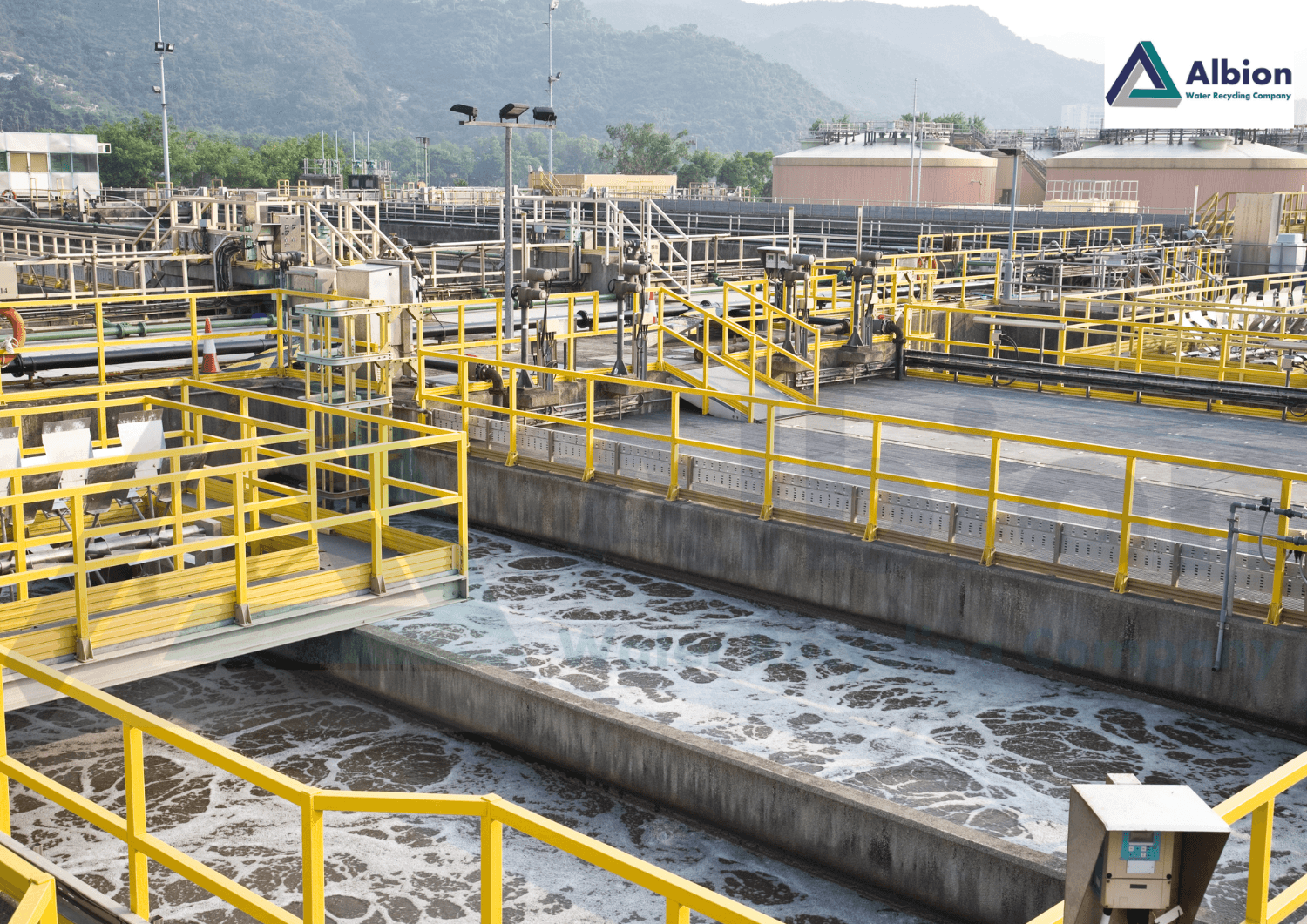 Large-scale civil-based 1 MLD MBBR plant engineered by Albion for sewage treatment.