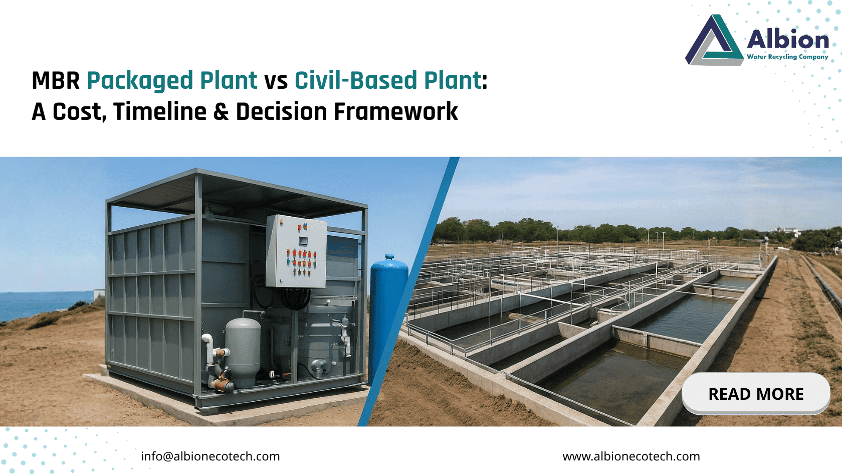 MBR Packaged Plant vs Civil-Based Plant: A Cost, Timeline & Decision Framework